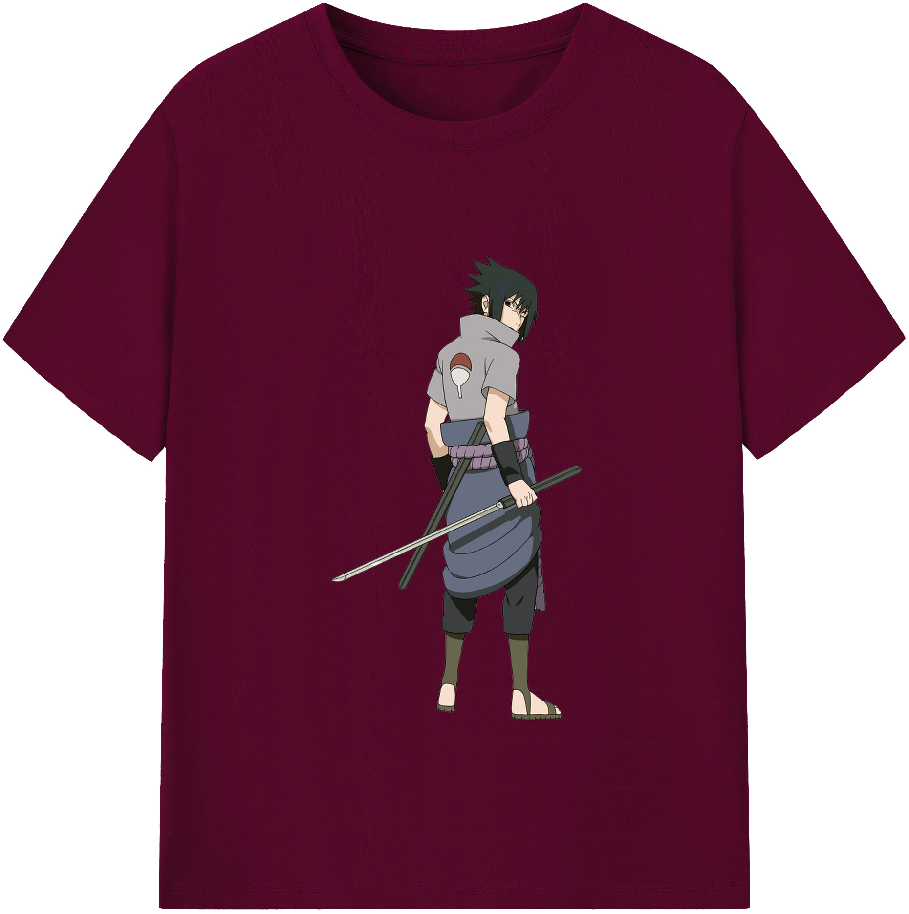 （画像用） NARUTO -ナルト- うちは サスケ Uchiha Sasuke レディースカジュアルプリントTシャツ（綿100％）